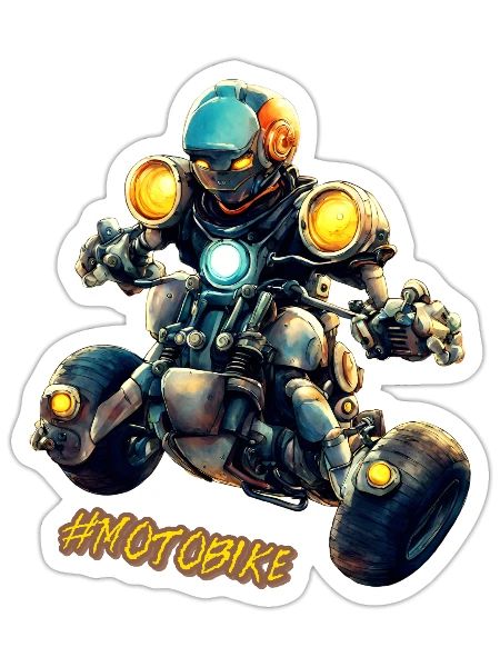 Moto Bike - Sticker - blanc mat - Devant