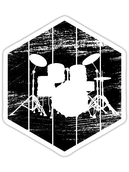 Drum Kit Sketch - Sticker - white matte - Front