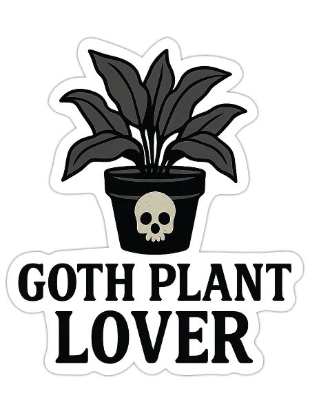Goth Plant Skull Design - Sticker - white matte - Front