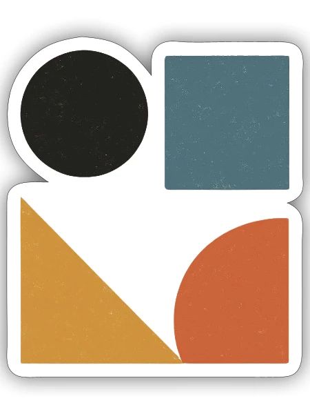 Geometric Colorblock Mosaic - Sticker - white matte - Front