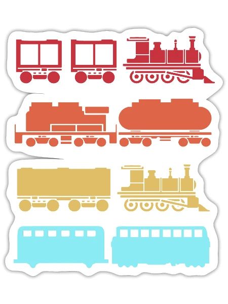 Train Conductor Locomotive Trains - Sticker - white matte - Front