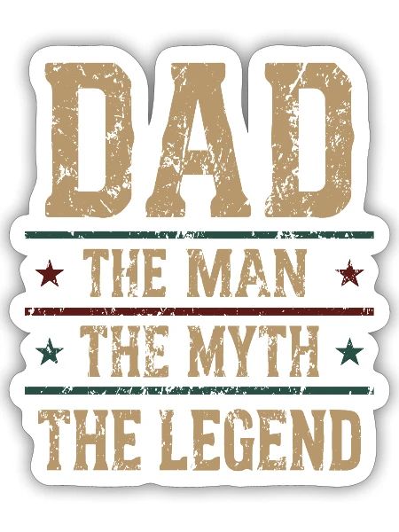 Dad_The_Man_The_Myth_The_Legend_Vintage_Father- - Sticker - white matte - Front