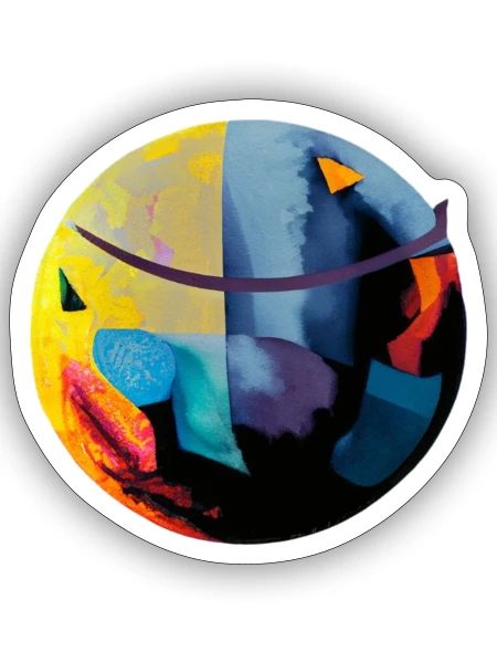Planète moderne - Sticker - blanc mat - Devant
