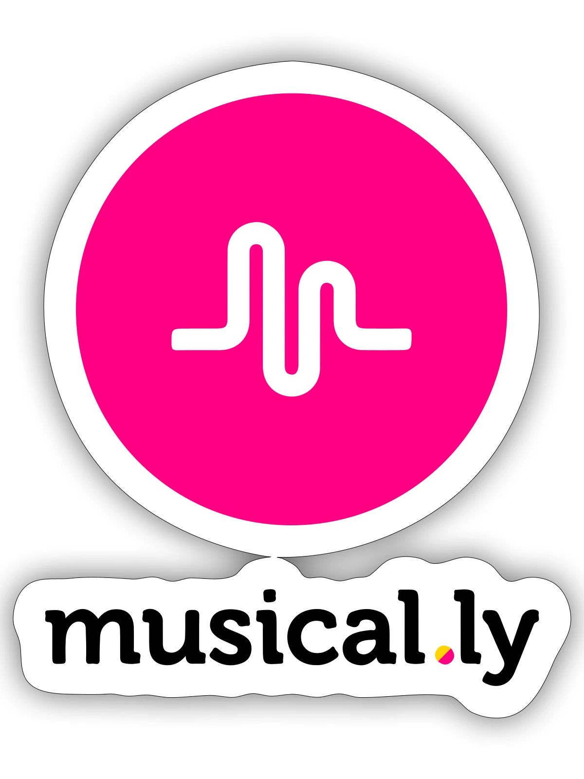 Musical.ly Logo - Sticker - white matte - Front