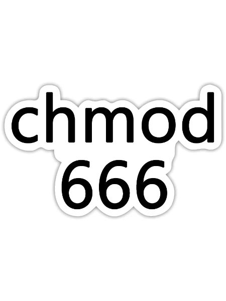 chmod 666 Linux/Unix Sysadmin - Sticker - white matte - Front