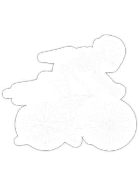 Skeleton Bone Bike Bike Cadeau - Sticker - blanc mat - Devant