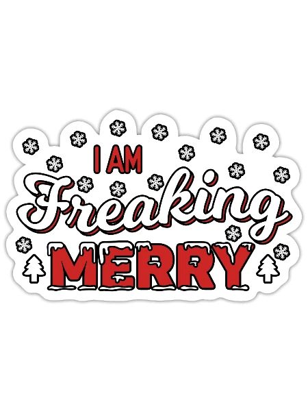 Je suis freaking joyeux - Sticker - blanc mat - Devant