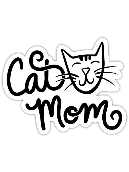 Maman de chat - Sticker - blanc mat - Devant