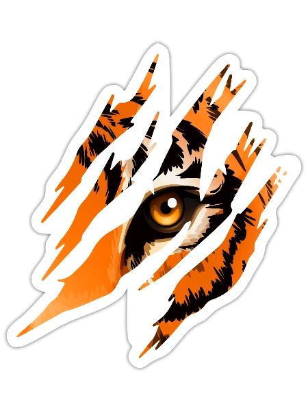 oeil du tigre - Sticker - blanc mat - Devant