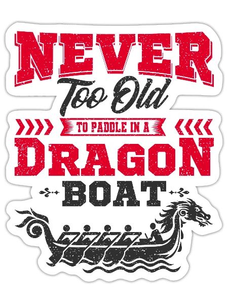 Dragon boat - Sticker - white matte - Front