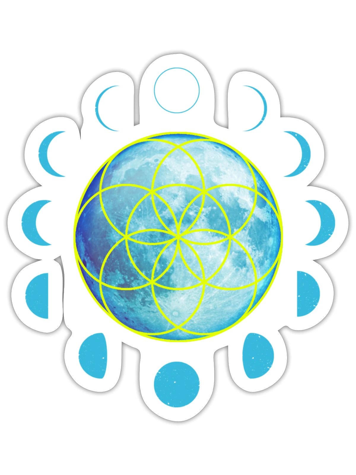 Seed of Life Moon - Sticker - white matte - Front