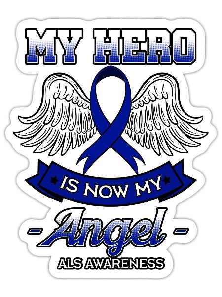 My Hero Is Now My Angel ALS - Sticker - white matte - Front