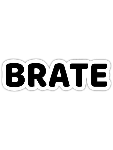 brate schwarz - Sticker - white matte - Front