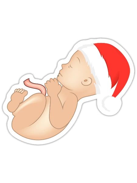 Christmas pregnancy pregnancy baby belly - Sticker - white matte - Front