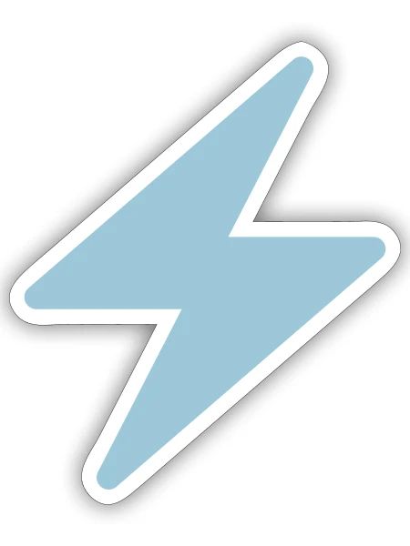 Blue Lightning Bolt - Sticker - white matte - Front