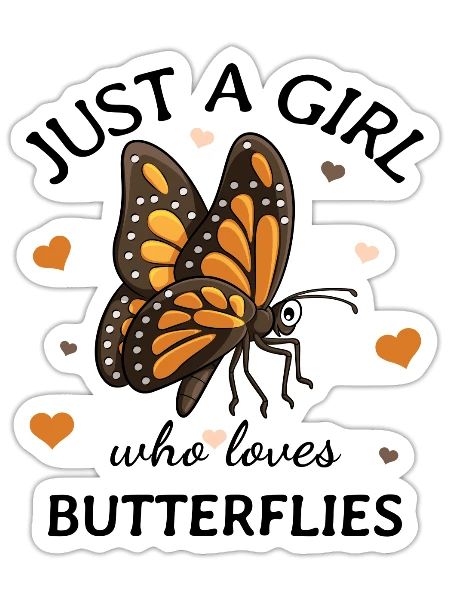 Juste une fille qui aime les papillons Cadeau - Sticker - blanc mat - Devant