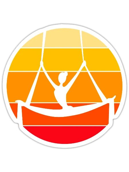 Retro Sunset Aerial Yoga Instructor For Women - Sticker - white matte - Front