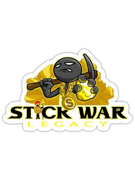 Stick War- Legacy T-Shirt - Sticker - white matte - Front