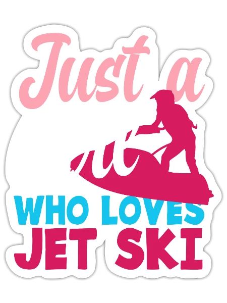 Jet Ski Girl - Sticker - white matte - Front