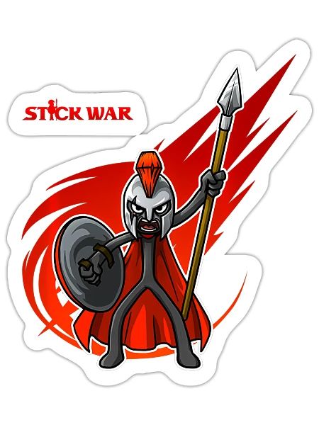 Stick War 3 Spearton Leader Atreyos Sweatshirt - Sticker - white matte - Front