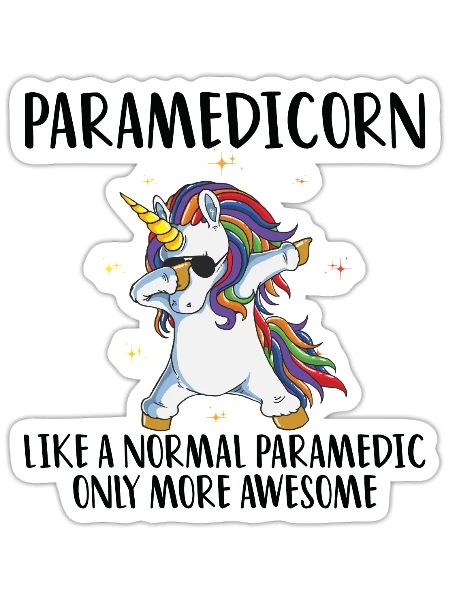 Paramedic Unicorn - Sticker - white matte - Front