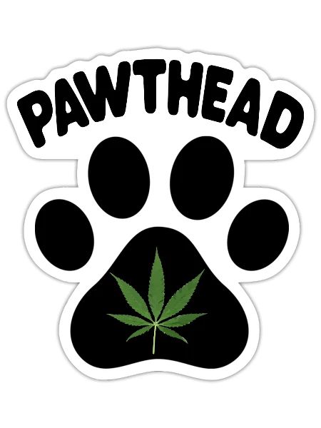 Dog Pothead Cannabis Smoker Loves Dogs Pawthead - Sticker - white matte - Front