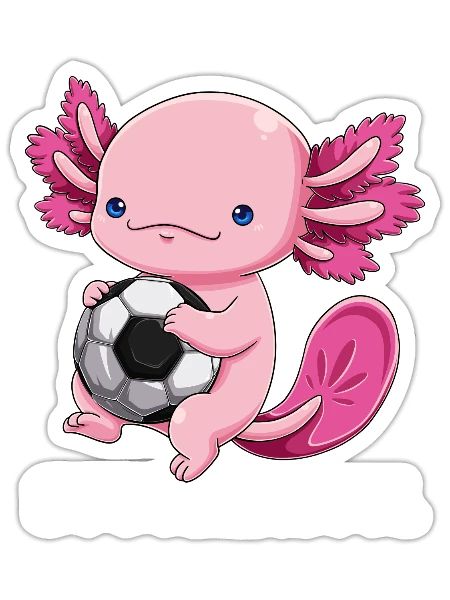 Axolotl Soccer Player Socceralotl Mexican Salamand - Sticker - white matte - Front