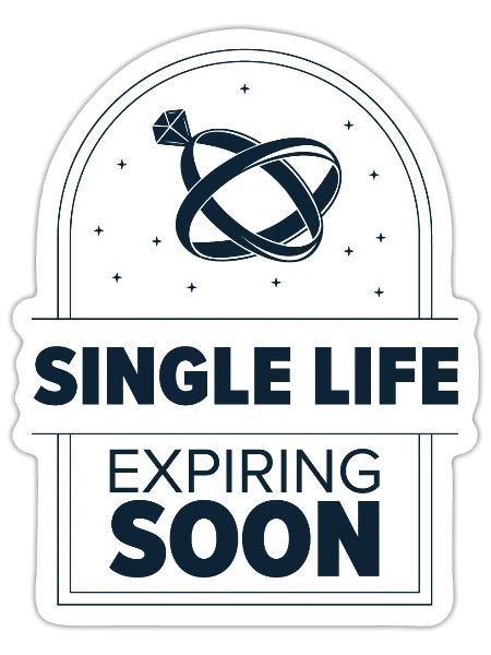 Bachelor Single Life Bachelor Party Marrying - Sticker - white matte - Front