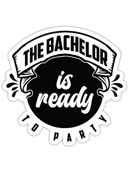 Bachelor Drinking Liquor Bachelor Party Groom - Sticker - white matte - Front
