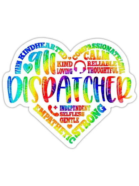 911 Dispatcher TieFor Women Girls Students ER CNA - Sticker - white matte - Front