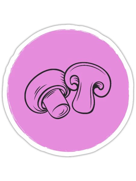 mushrooms - Sticker - white matte - Front
