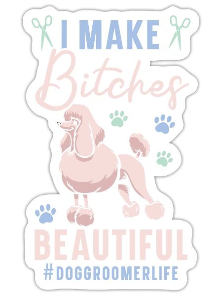 Pet Groomer Animal Stylist Fur Artist Furologist - Sticker - white matte - Front