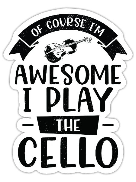 Music Cello Instrument Classical Music Cellist - Sticker - white matte - Front