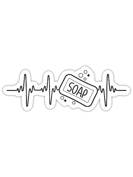 Soap Making Crafting Heartbeat - Sticker - white matte - Front
