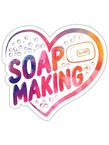 Soap Making Crafting Heart - Sticker - white matte - Front
