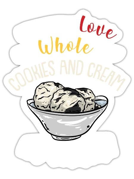 Cookies And Cream Ice Cream - Sticker - white matte - Front