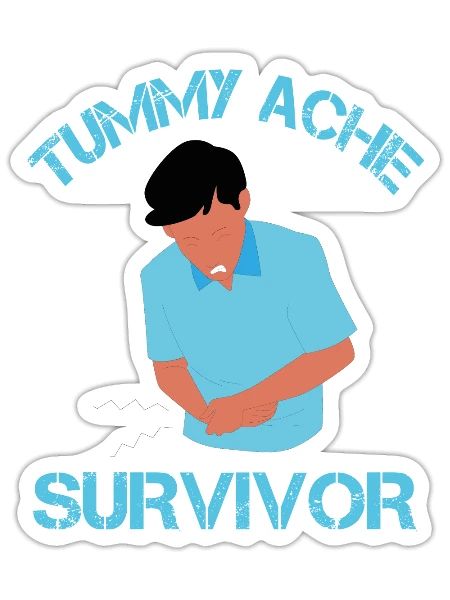 Tummy Ache Survivor - Sticker - white matte - Front