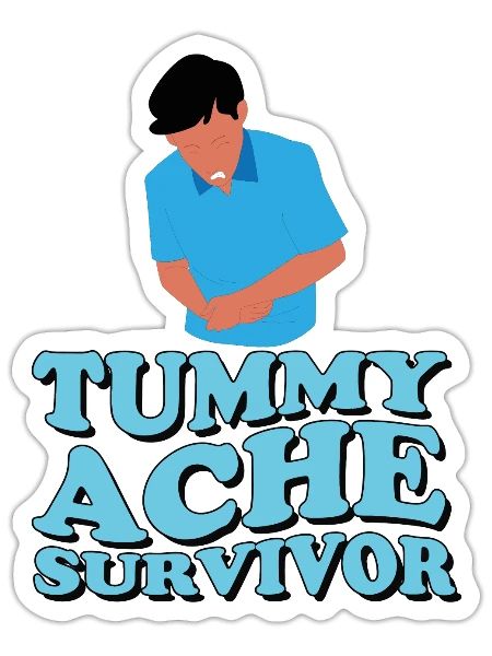 Tummy Ache Survivor Stomachache IBS - Sticker - white matte - Front