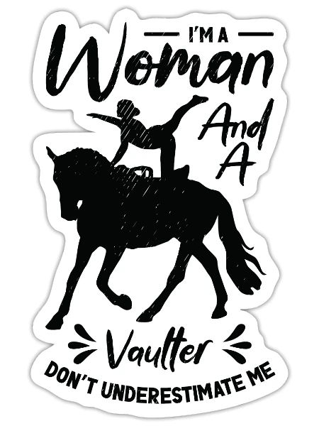 Equestrian Horse Vaulting Vaulter Horseback - Sticker - white matte - Front