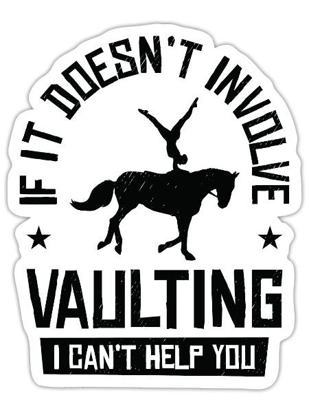 Equestrian Horse Vaulting Horseback Riding - Sticker - white matte - Front