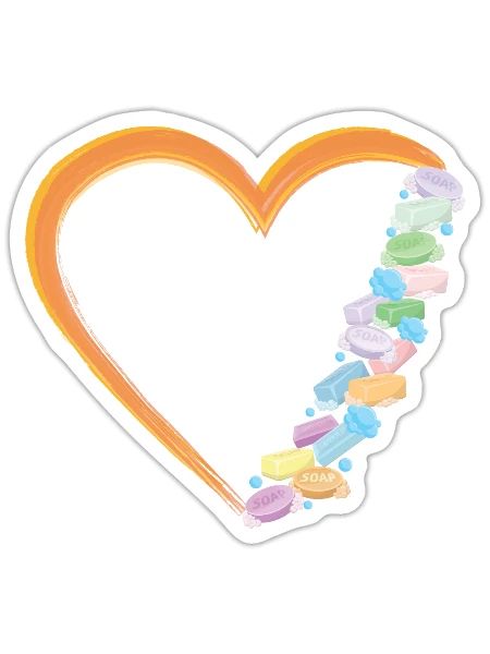 Soap Making Crafting Heart - Sticker - white matte - Front