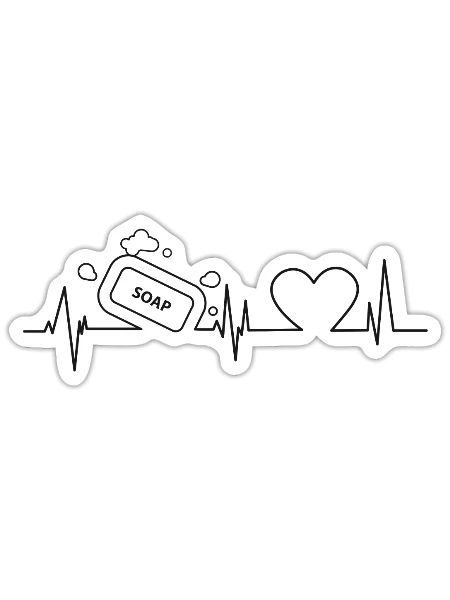 Soap Making Crafting Heartbeat - Sticker - white matte - Front