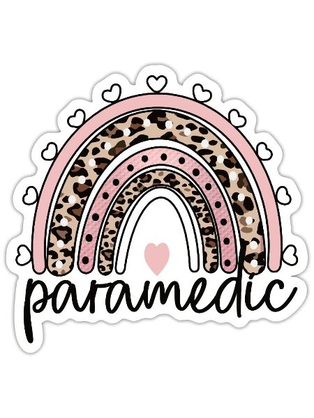 Paramedic Rainbow Funny Paramedic EMS Week Gifts - Sticker - white matte - Front