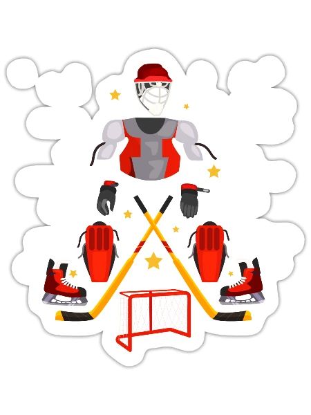 Chistmas Season Ice Hockey Christmas Tree - Sticker - white matte - Front