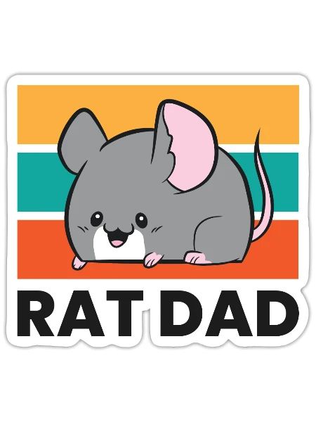 Rat Dad Funny Rat Owner Rat Papa Funny Rats - Sticker - white matte - Front