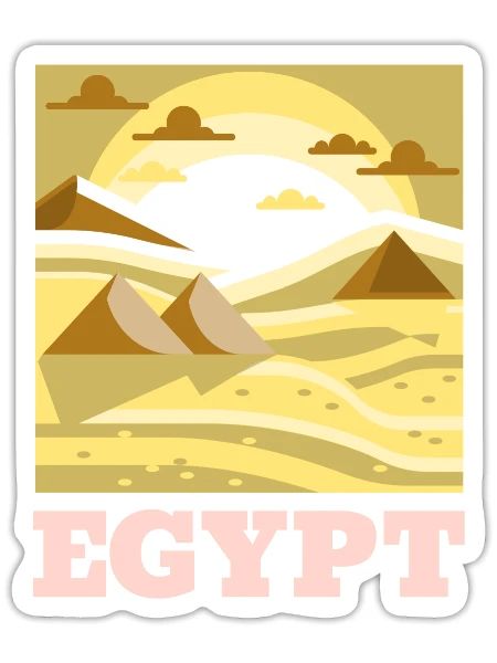 pyramids In Egypt - Sticker - white matte - Front