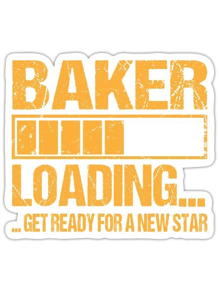 Baker Loading Baker Gift - Sticker - white matte - Front