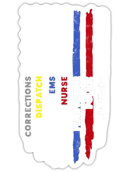 Corrections Dispatch EMS Nurse Firefighter Police - Sticker - white matte - Front