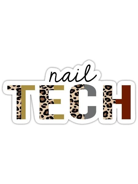 Nail Tech Leopard Print Funny - Sticker - white matte - Front
