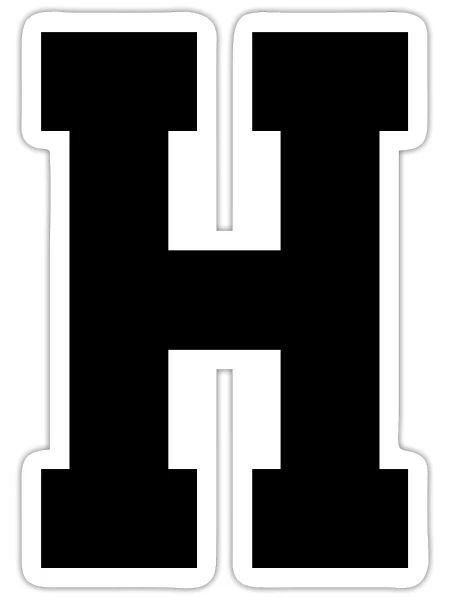 Monogram Superstar Initial letter H - Sticker - white matte - Front
